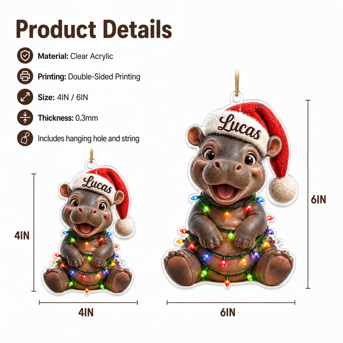 Animal Led Light Hippo