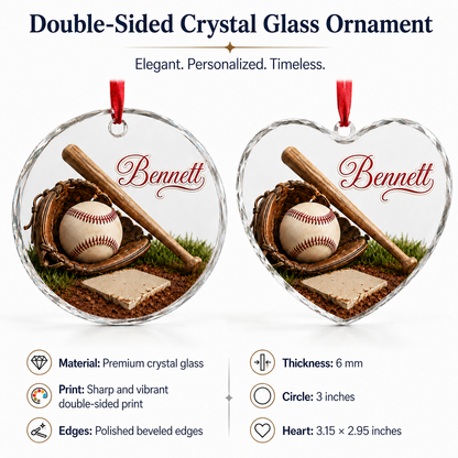 Sports Glass Ornament Baseball