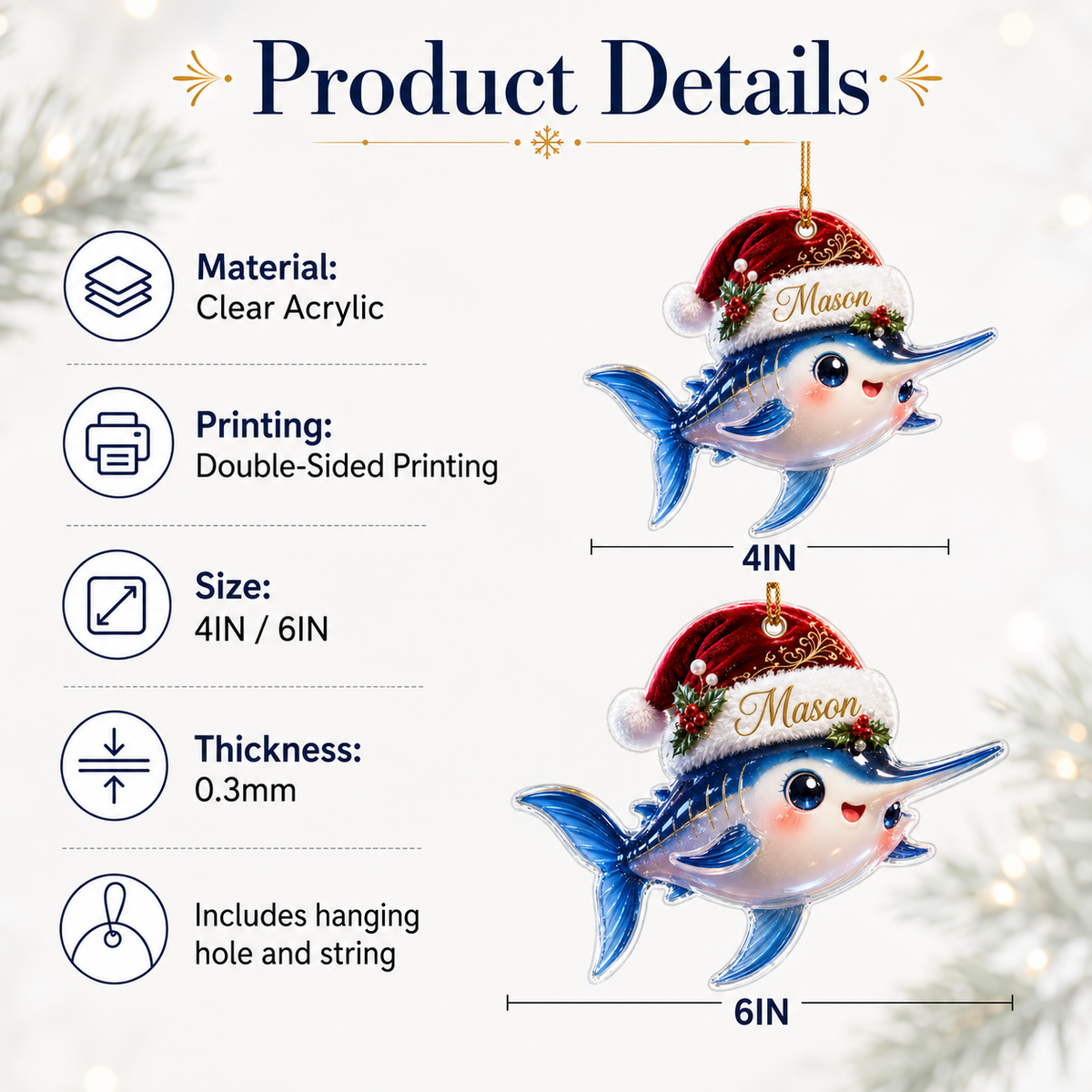 Animal With Santa Hat Swordfish