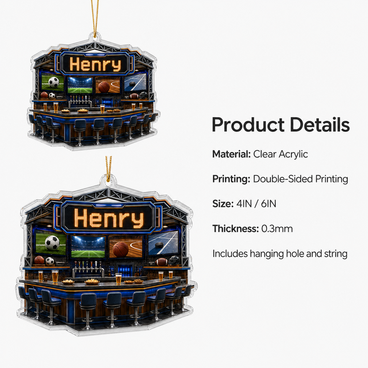 Food Lover Sports Bar Ornament