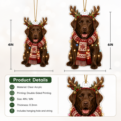 Dog Decor with Antlers & Scarf Labrador Retriever