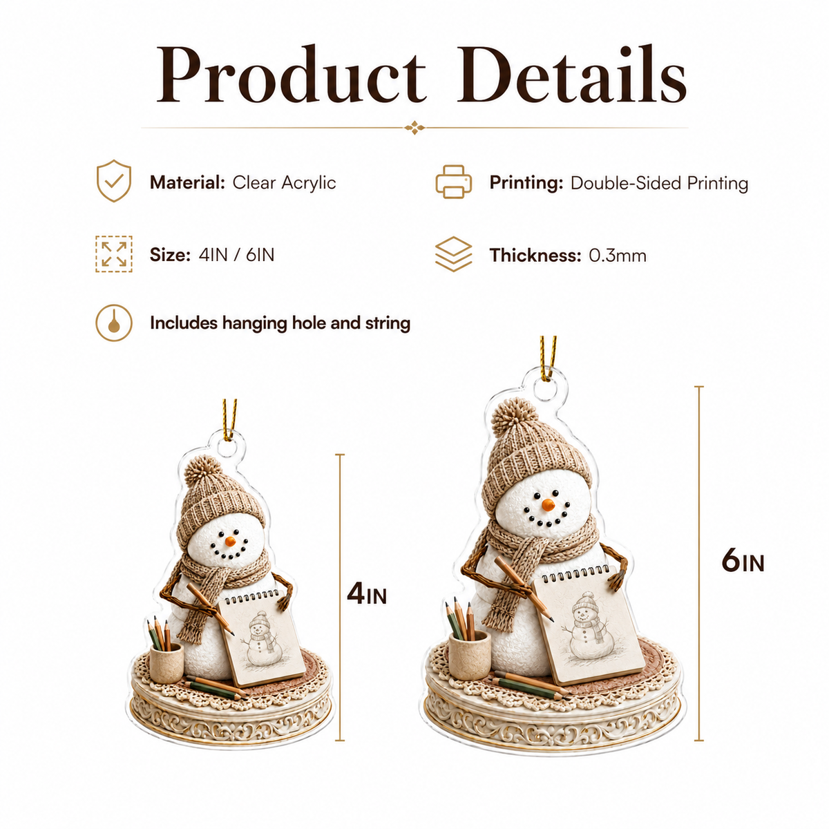 Snowman Hobbies Acrylic Drawing