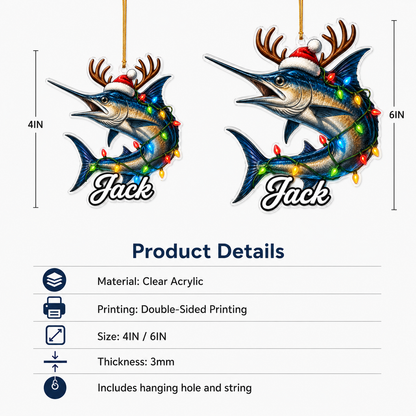 Fishing Christmas Lights Swordfish Acrylic