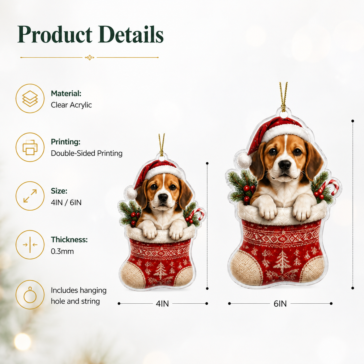 Dog Christmas Socks Beagle