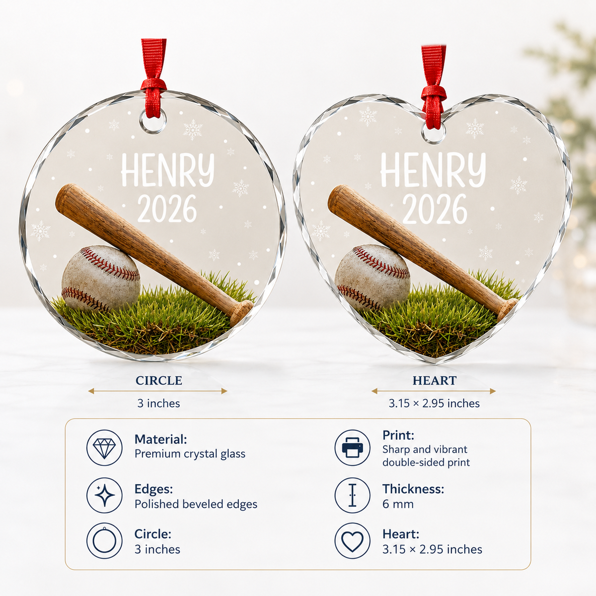 Sport Glass Ornament Baseball Field