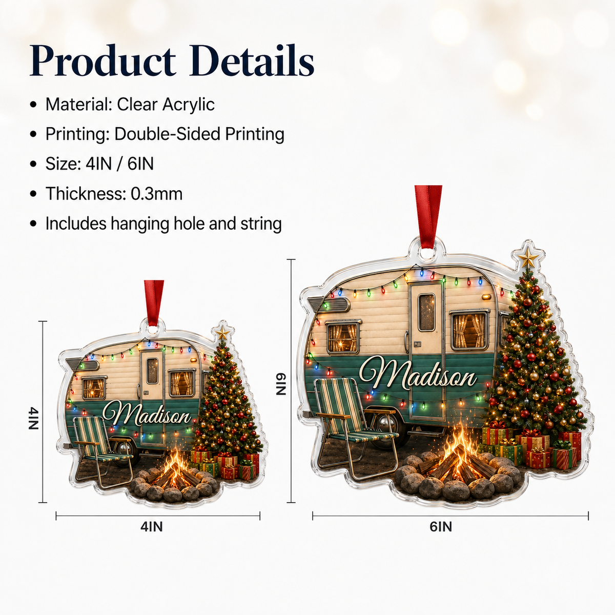 Camping Personalize Acrylic Mobile Vehicle