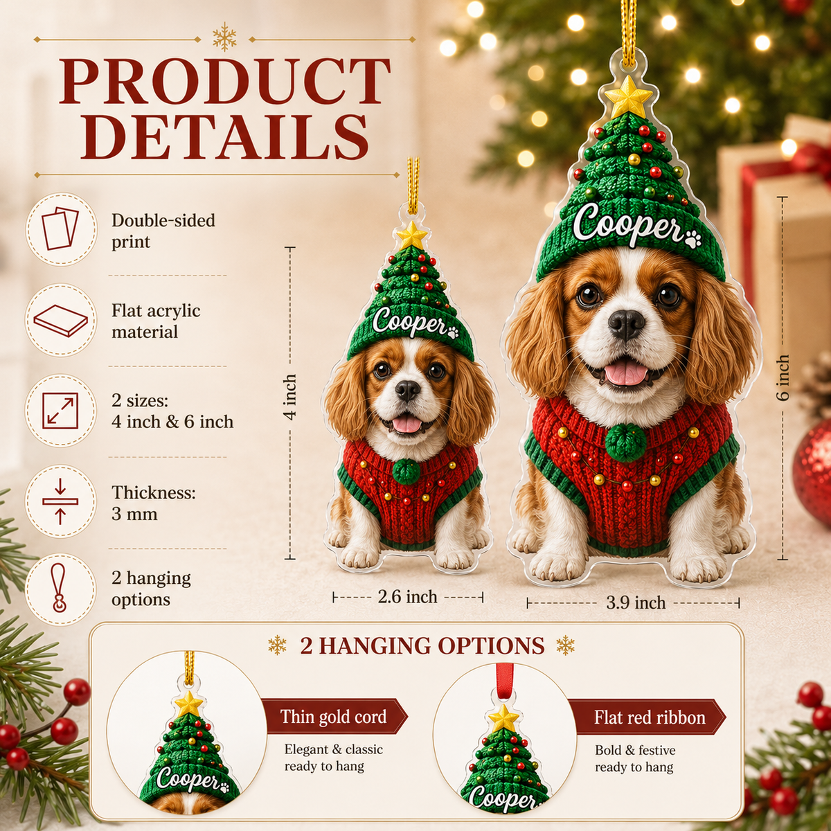 Custom Photo Dog Christmas Style 7
