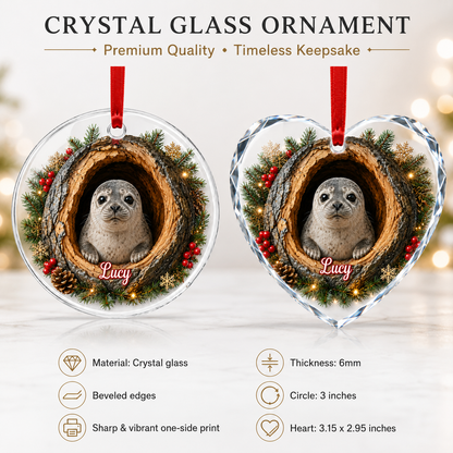 Animal Glass Ornament Tree Hollow Seal