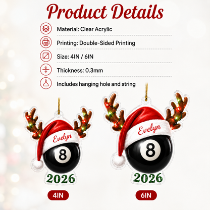 Christmas Sports 2026 Billiards Pool Acrylic