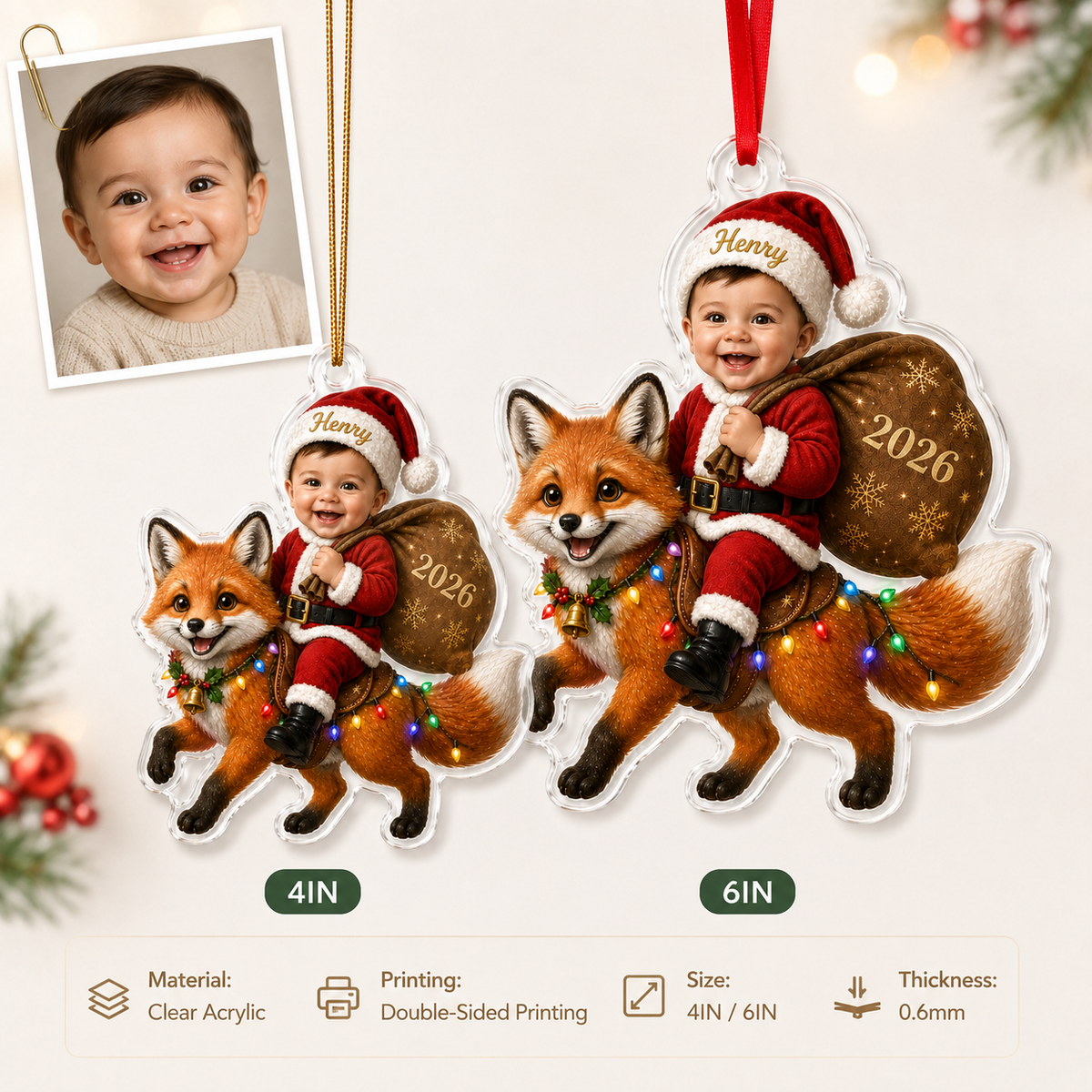 Custom Photo Baby Animal Fox