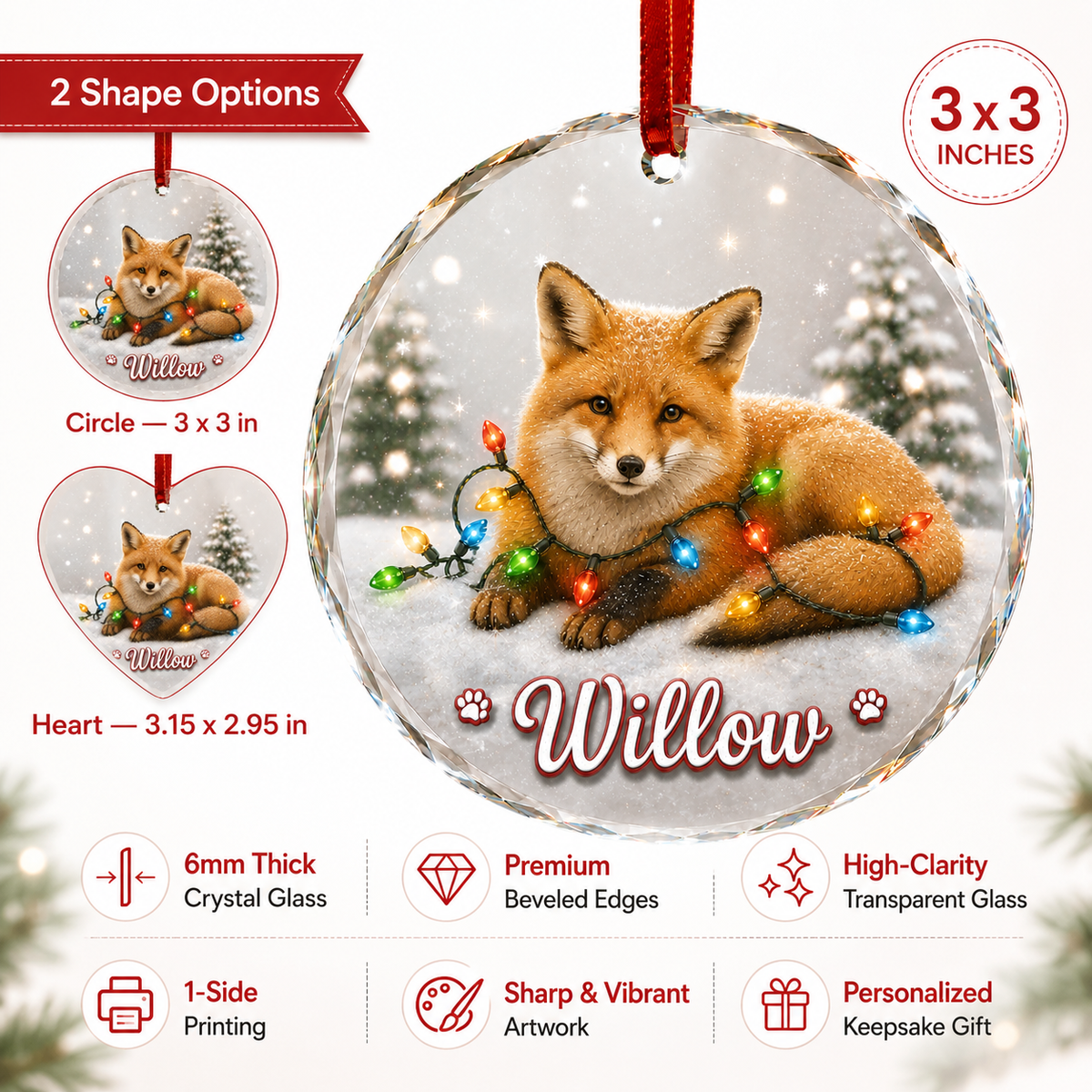 Glass Animal Led Light Fox