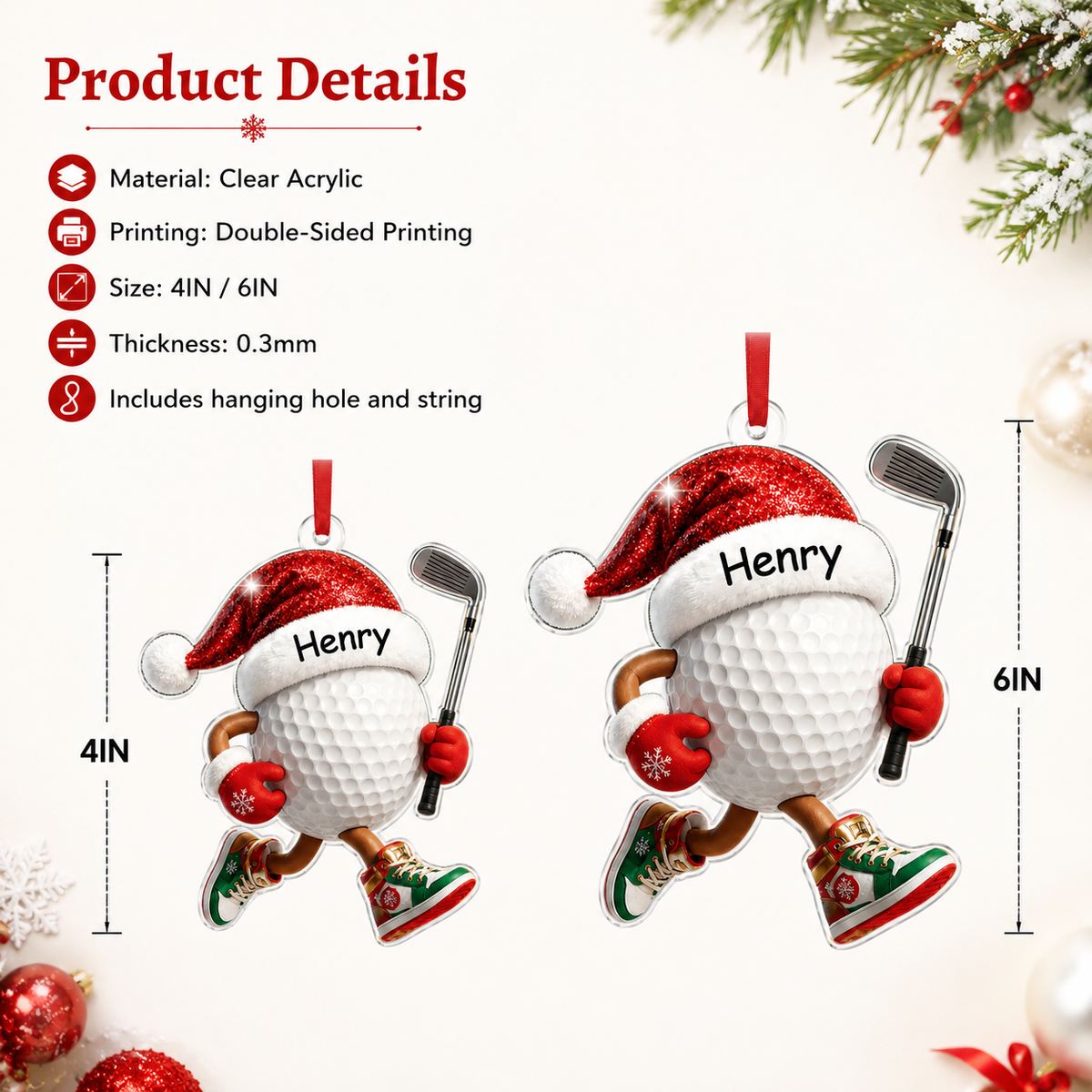 Sport Running Custome Name Acrylic Golf