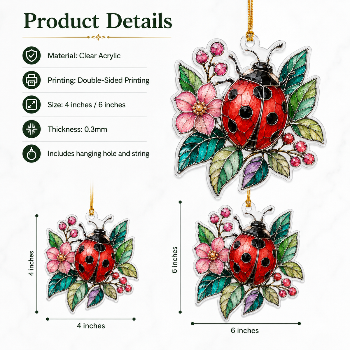 Bird With Flower Ladybug