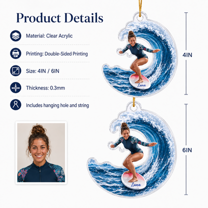 Surfing Personalize Acrylic Girl