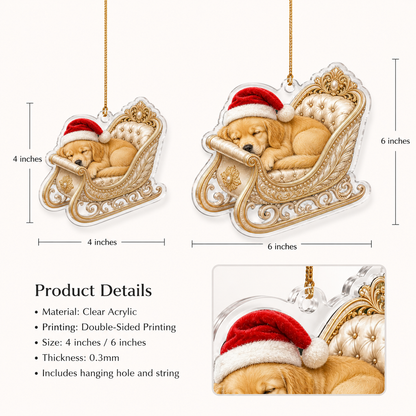 Dog Christmas Sleigh Golden Retriever