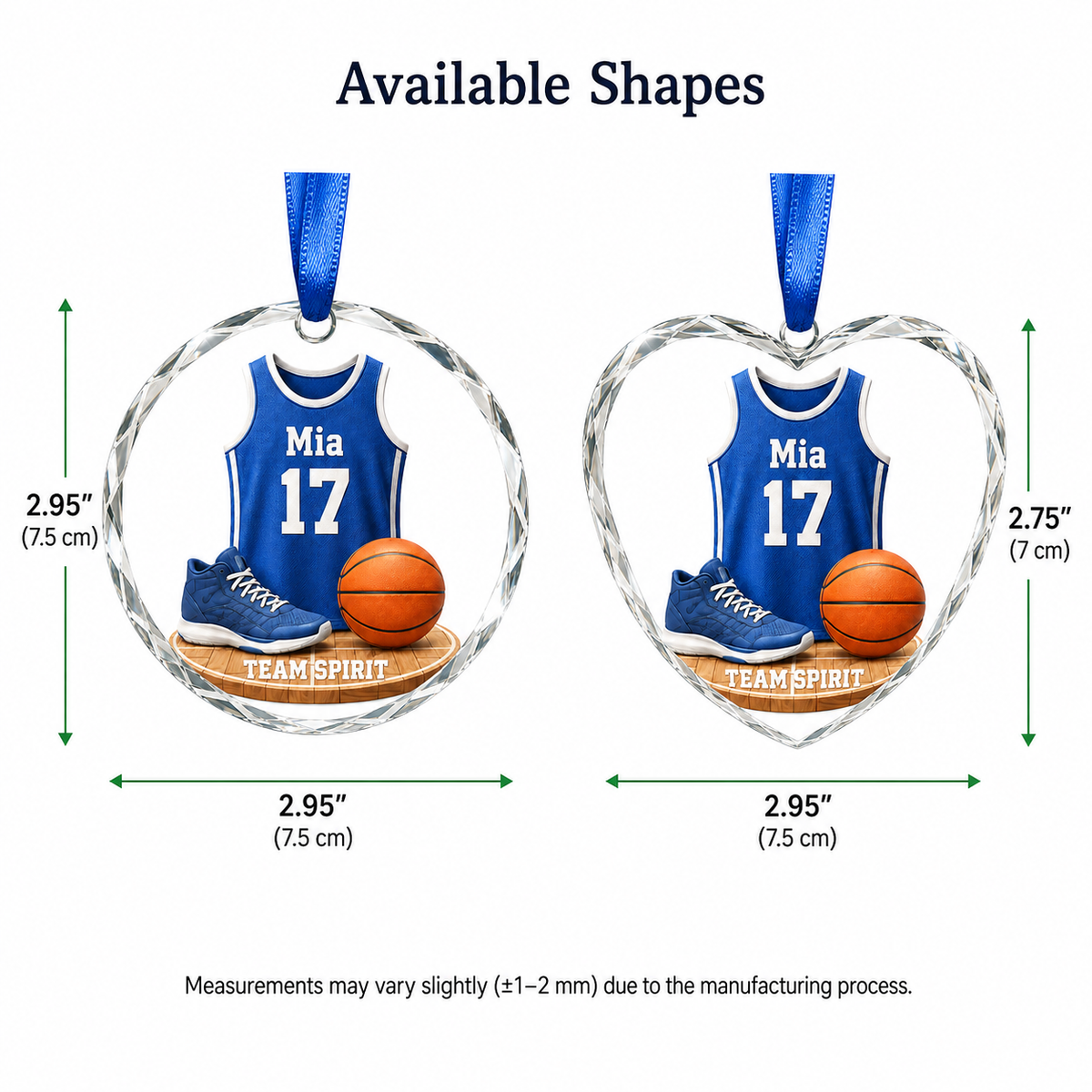 Basketball Glass Ornament - Team Spirit Jersey