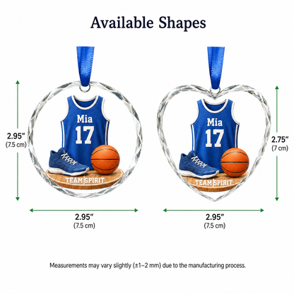 Basketball Glass Ornament - Team Spirit Jersey