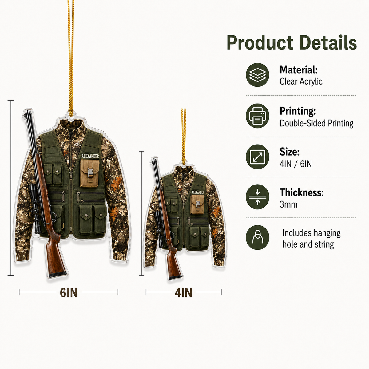 Personalized Hunting Field Vest Acrylic