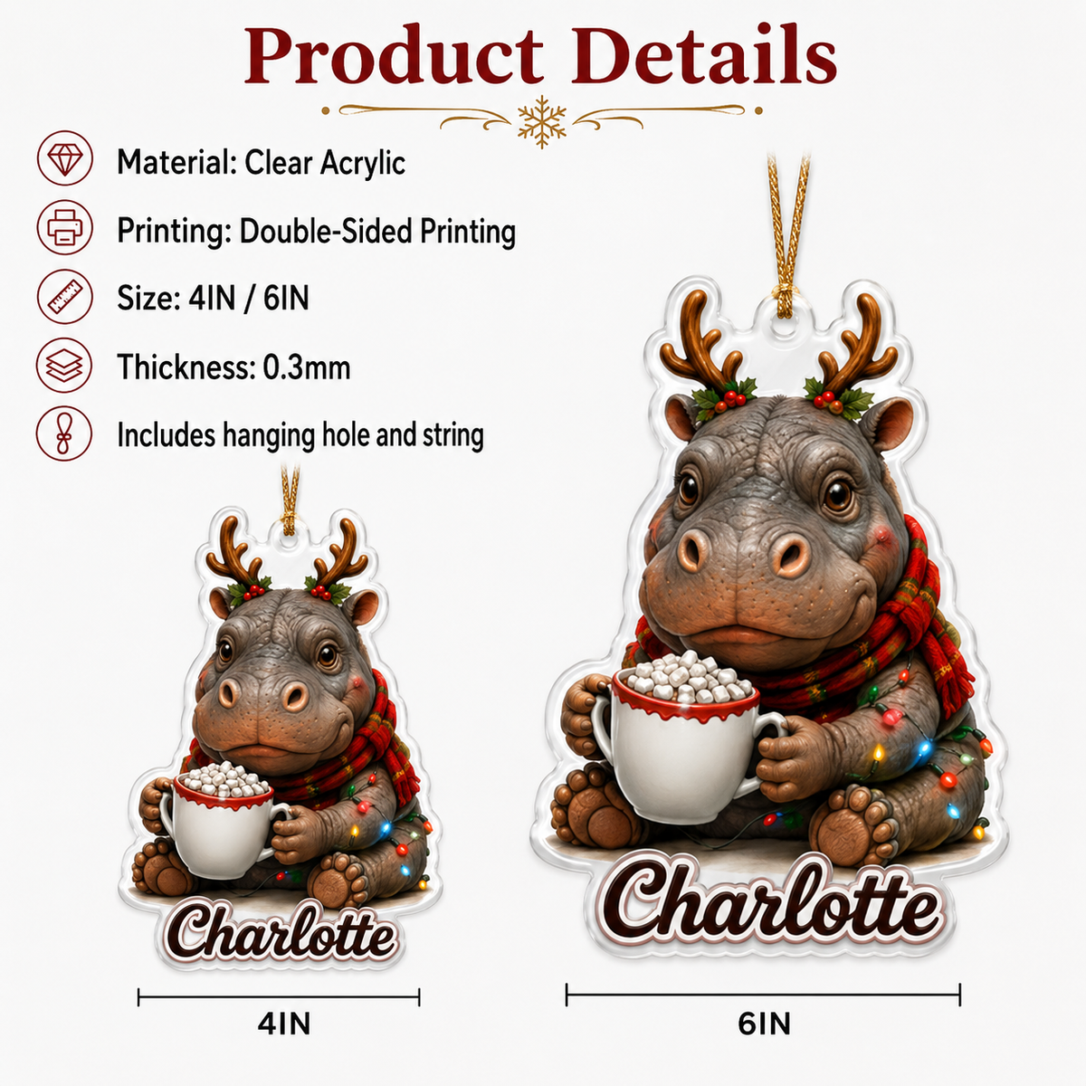 Christmas Animal Hippo