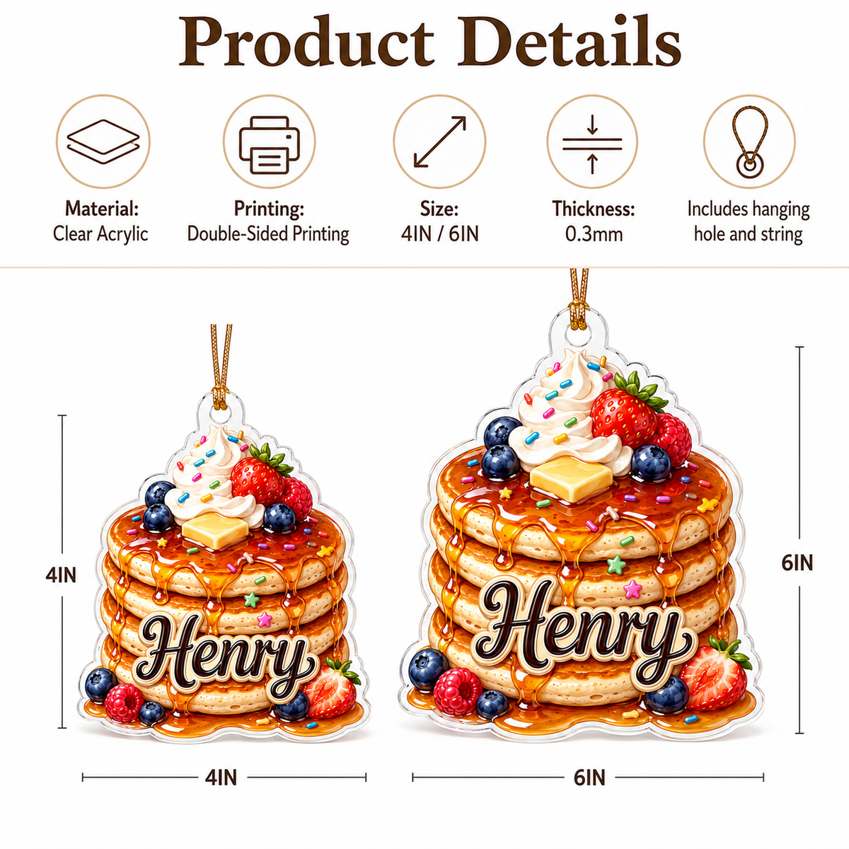 Custom Dessert Pancake Stack Acrylic