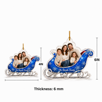 Custom Photo Christmas Sleigh Family