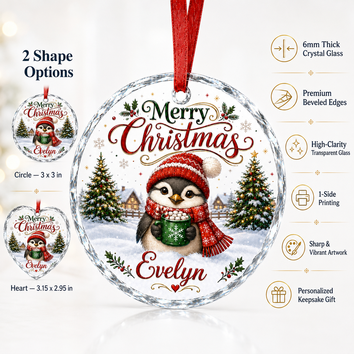 Christmas Glass Animal Bird