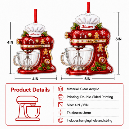 Personalized Kitchen Utensils Acrylic Christmas Dough Mixer