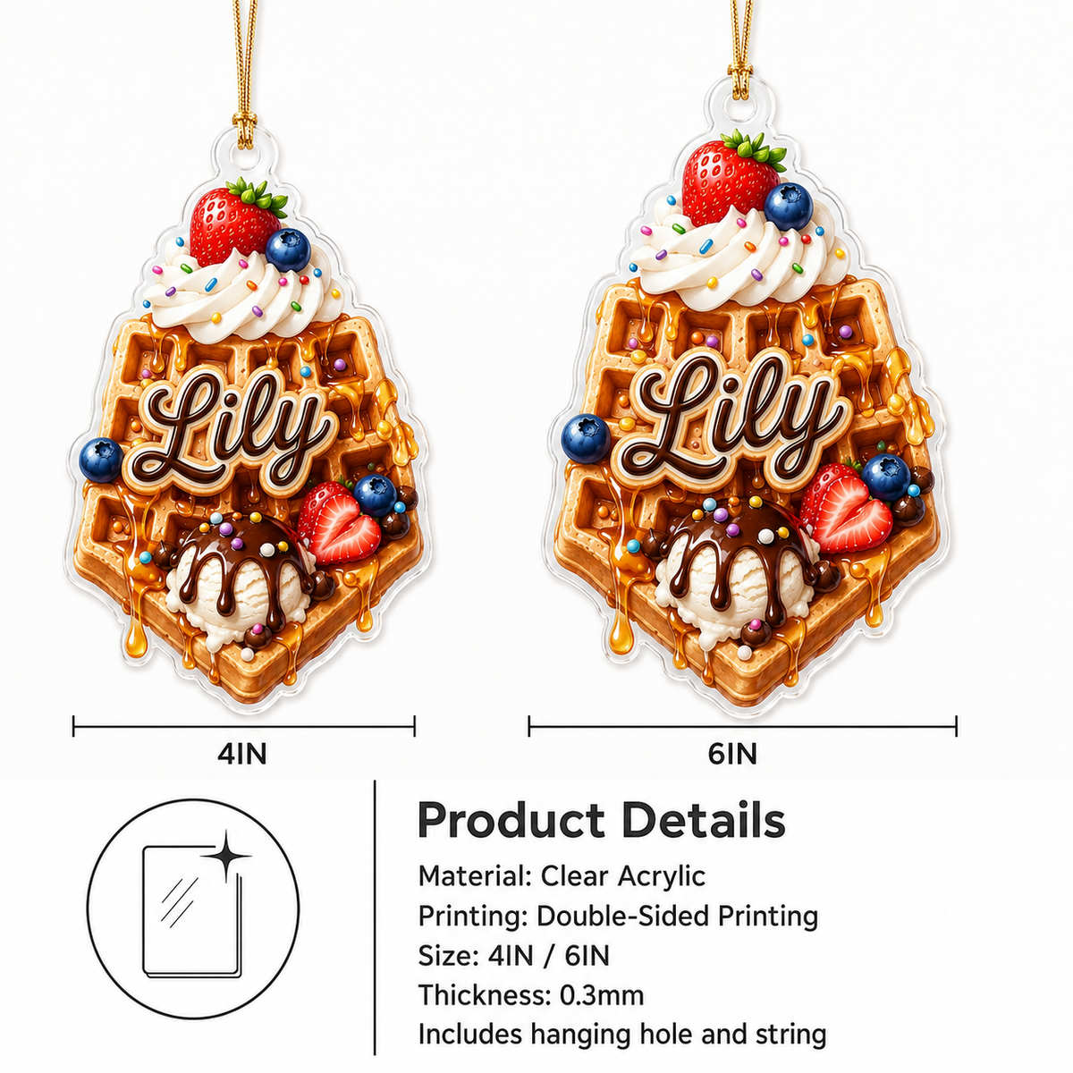 Custom Dessert Waffle Acrylic