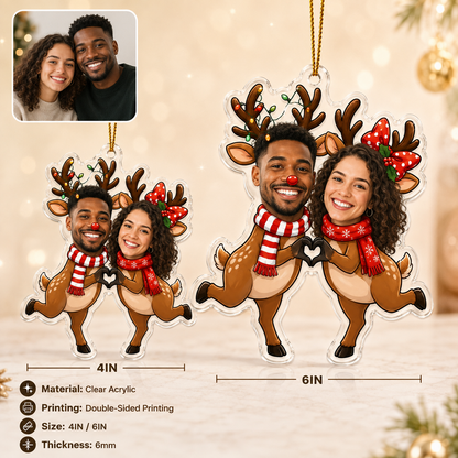 Custome Photo Couple Reindeer