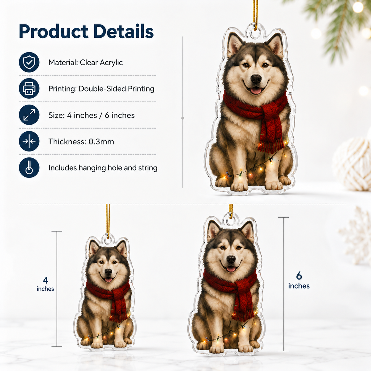 Dog Christmas Ledlight Alaskan Malamute
