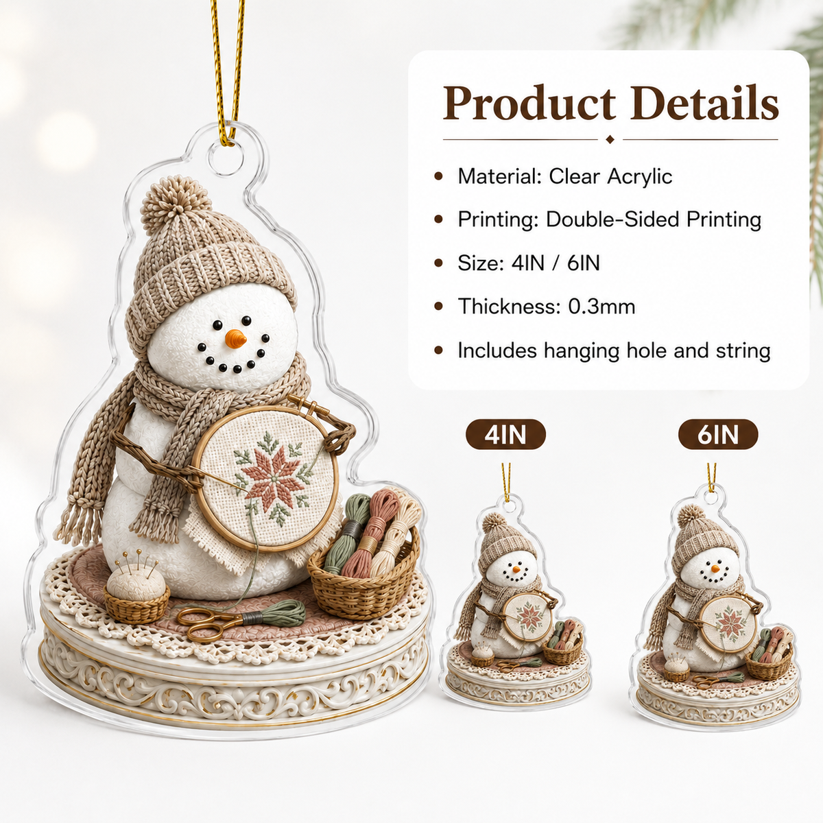 Snowman Hobbies Acrylic Cross-Stitching