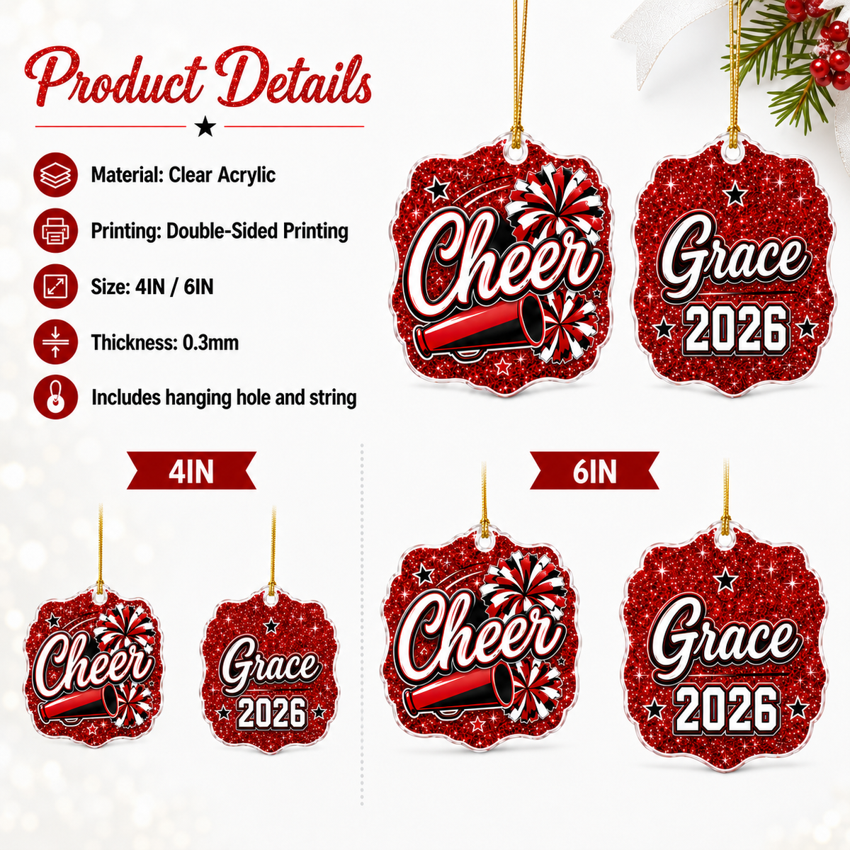 Cheerleading Color Acrylic Style 15