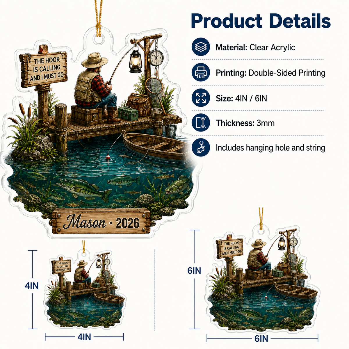 Personalized Fishing Fisherman Acrylic