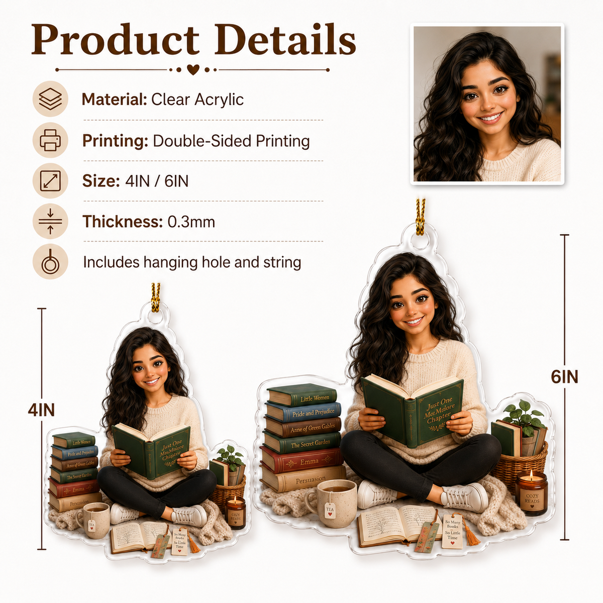 Custom Photo Hobbies Acrylic - Reading