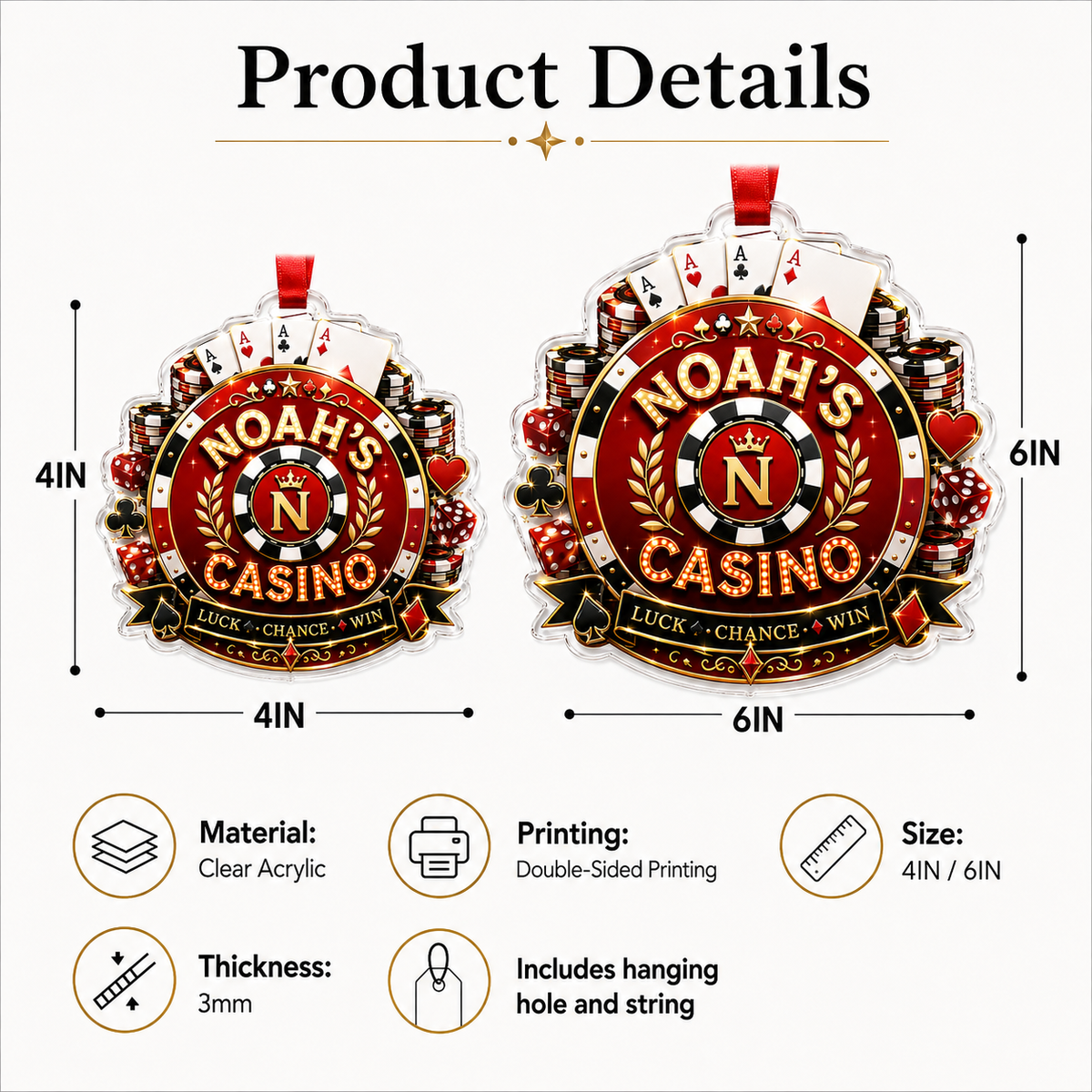 Pocker Custome Name Acrylic Founder Pocker