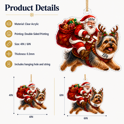 Santa Claus and Dog Yorkie