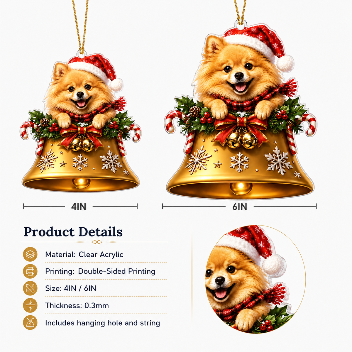 Dog Christmas Bell Pomeranian