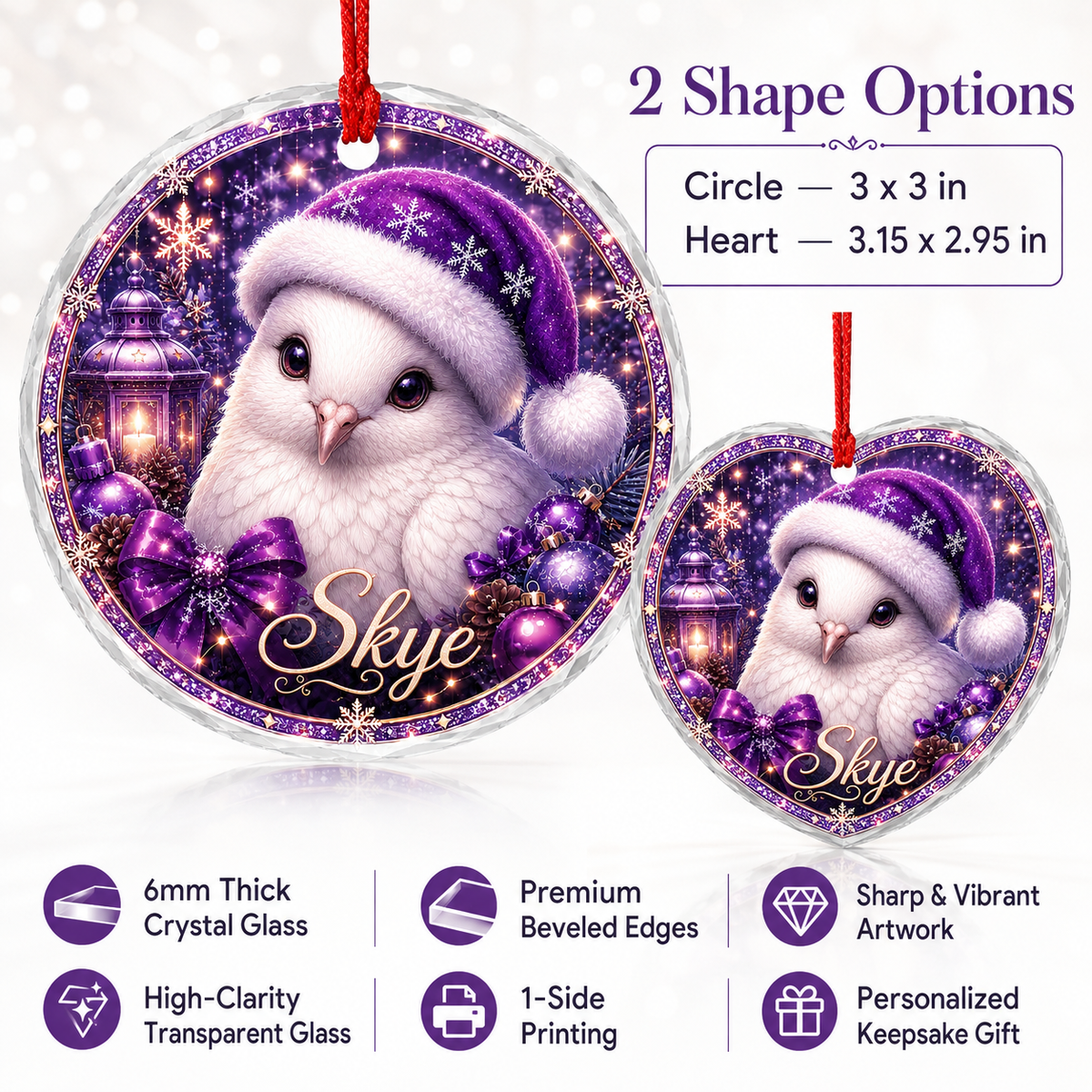 Purple Bird At Christmas Dove