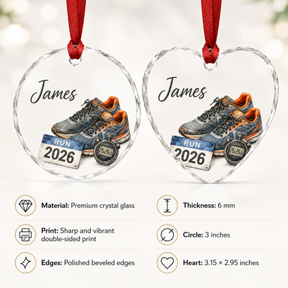 Sport Glass Ornament Running Gear