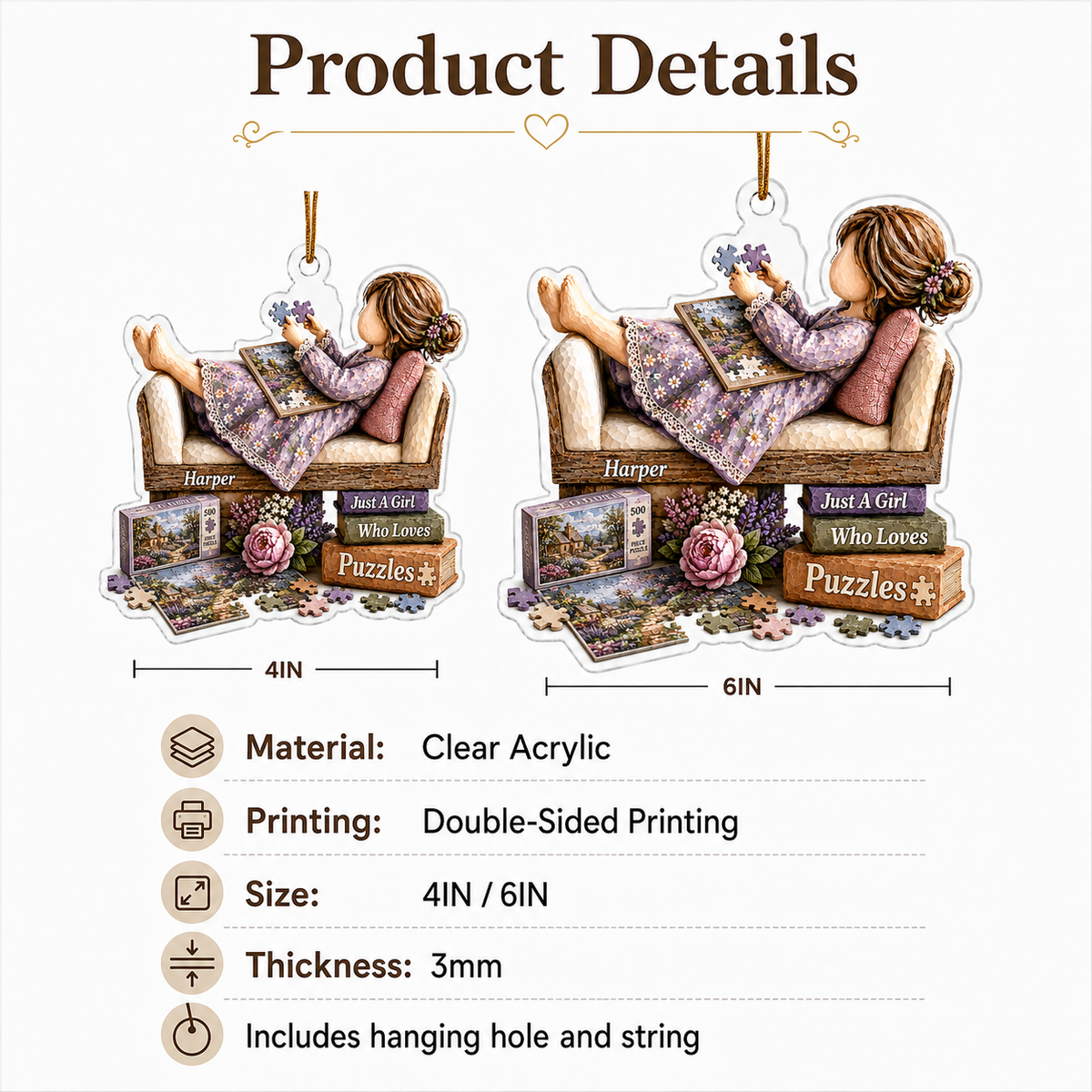 Personalized Just A Girl Hobby Puzzle Lover