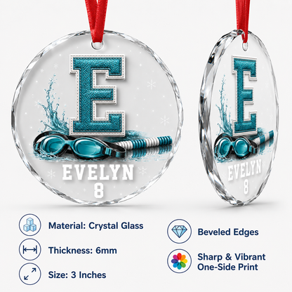 Sport Glass Alphabet Name Swimming