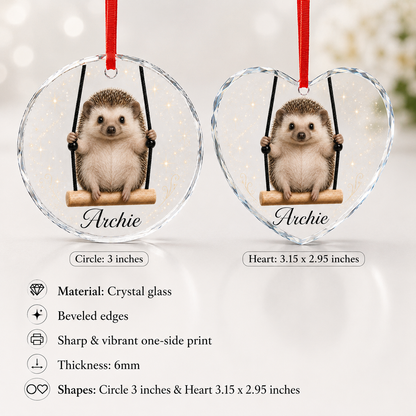 Animal Glass Ornament Hedgehog