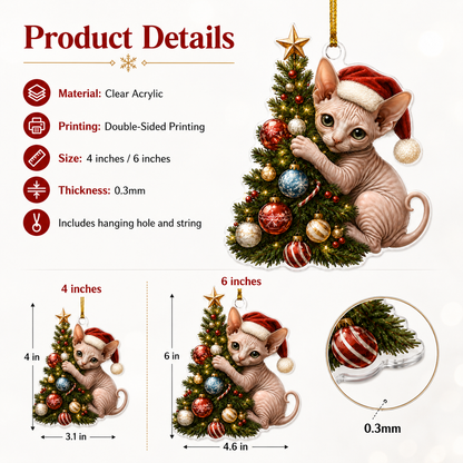 Cat With Christmas Tree Sphynx