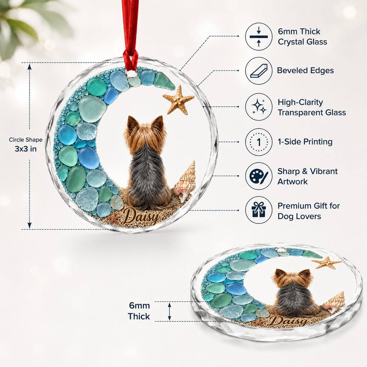 Custom Dog Seashell Yorkshire Terrier