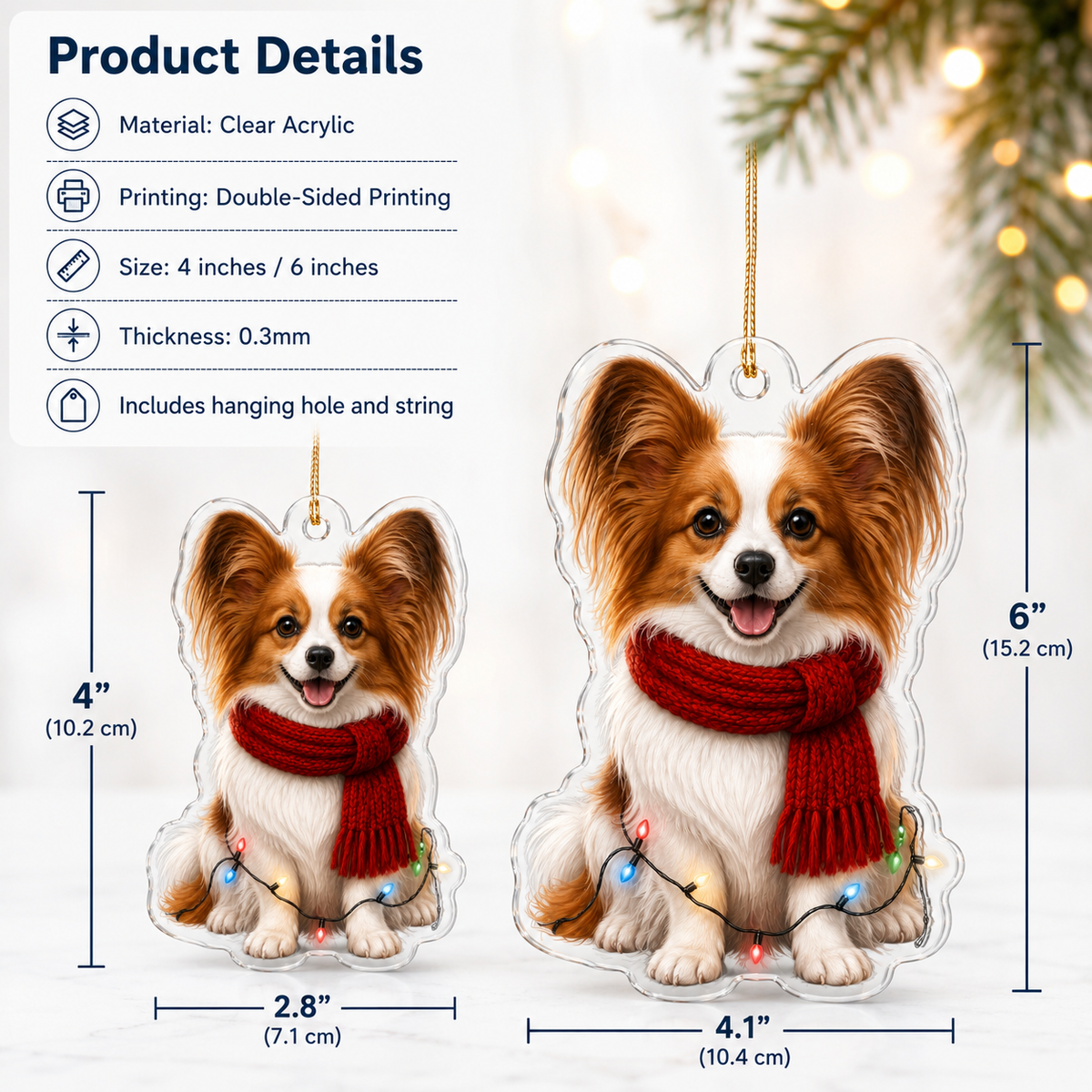Dog Christmas Ledlight Papillon