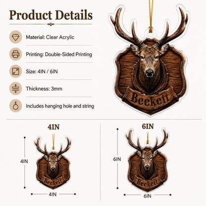 Personalized Hunting Trophy Buck Acrylic