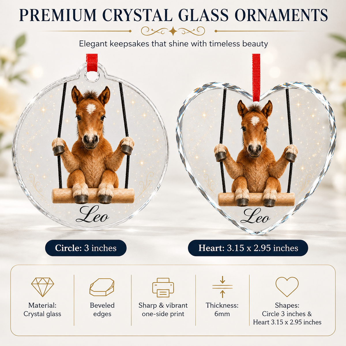 Animal Glass Ornament Horse