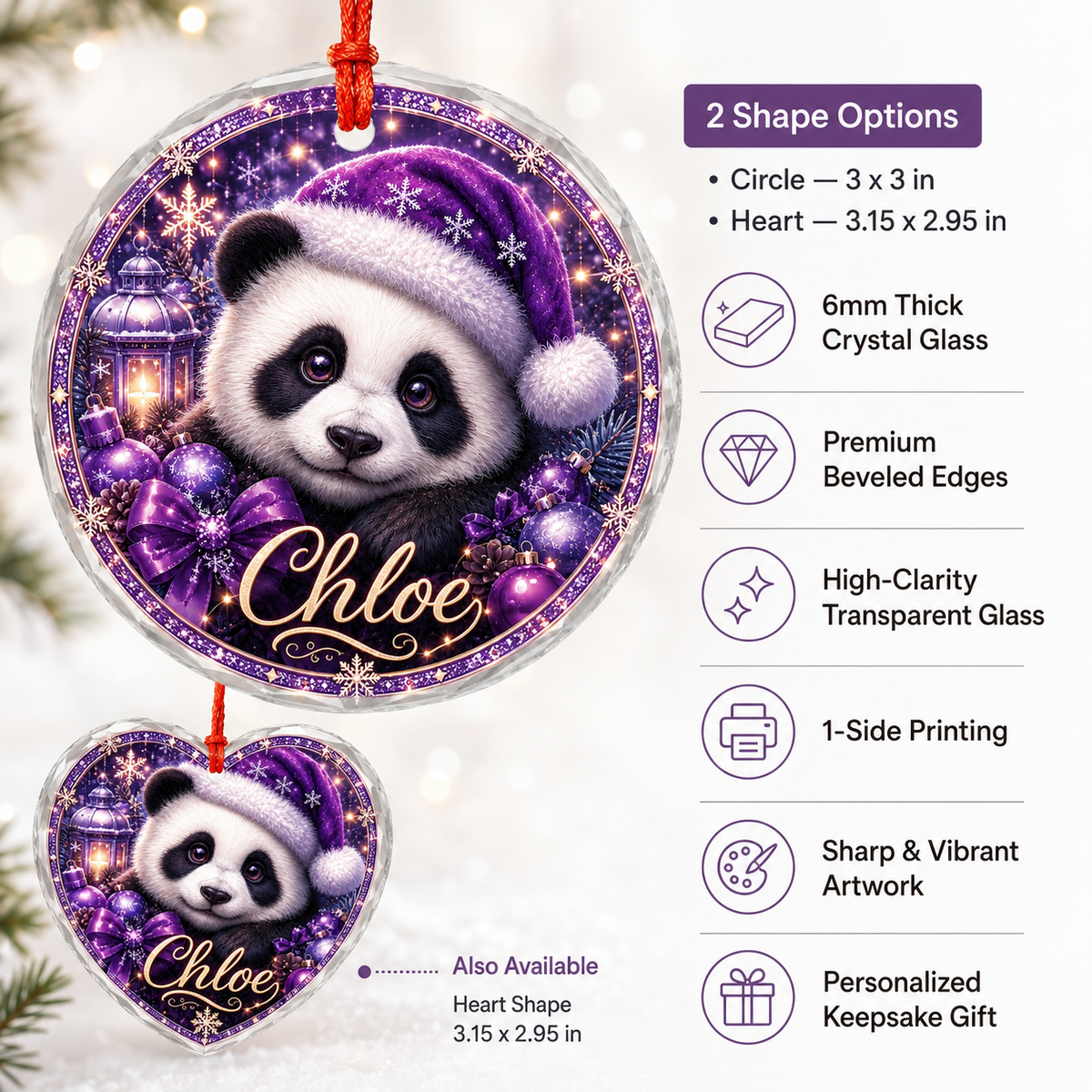 Purple Animal At Christmas Panda