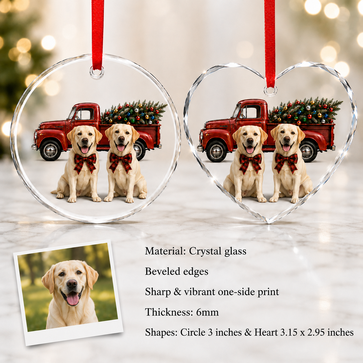 Custom Photo Dog With Christmas Car