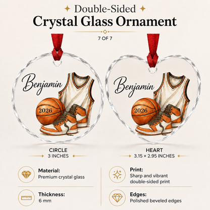 Sport Glass Ornament Basketball Gear